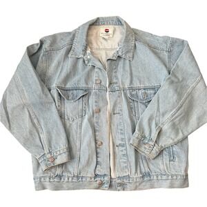 Vintage 90's Y2k Pepsi Denim Jacket Light Wash XL Trucker 90s Grunge Indie